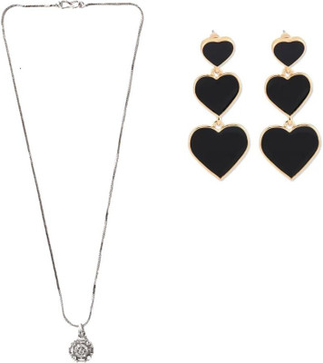 SRK Fashions Alloy Silver, Black Jewellery Set(Pack of 1)
