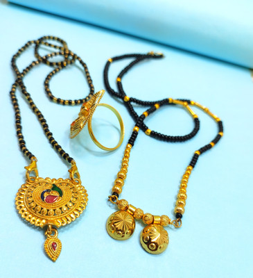 Divyanshi Collection Brass Gold-plated Gold Jewellery Set(Pack of 3)
