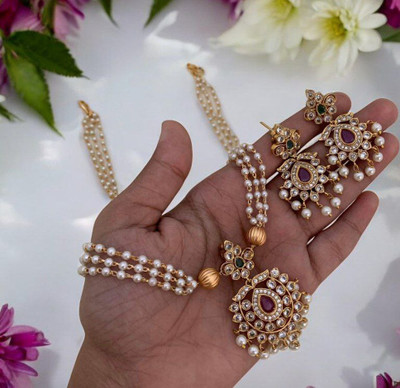 Gungun Creation Alloy Gold-plated Multicolor Jewellery Set(Pack of 1)