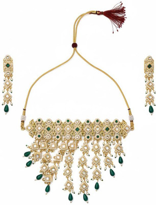 Macway Jewels Alloy Gold-plated Green Jewellery Set(Pack of 1)