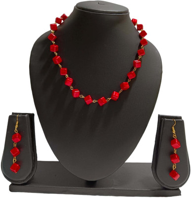 UTTARAI Alloy Red Jewellery Set(Pack of 3)