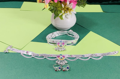 BHORIWAL Alloy Silver Silver Jewellery Set(Pack of 4)