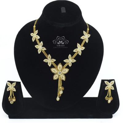GHAZI COLLECTIONS Brass Gold-plated Gold, White Jewellery Set(Pack of 1)