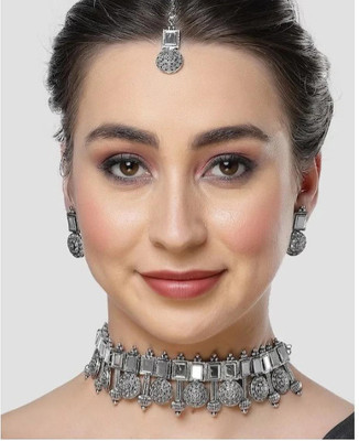 Ruhi Alloy Silver Jewellery Set(Pack of 1)