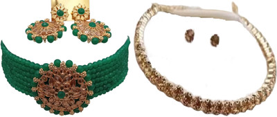 JMBW INTERNATIONAL Alloy Green, Gold Jewellery Set(Pack of 2)