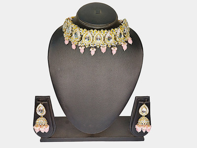 Zarmar fashion Stone, Crystal, Alloy Gold-plated Multicolor, Gold Jewellery Set(Pack of 1)