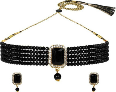 Chikku Alloy Gold-plated Black, Gold Jewellery Set(Pack of 1)