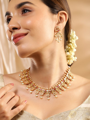 RUBANS Copper Gold-plated Gold Jewellery Set(Pack of 1)
