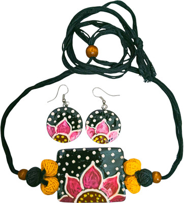 Soundarya boutique Clay Pink, Black Jewellery Set(Pack of 1)