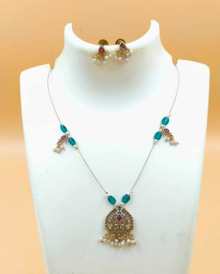 Shilpa Creation Brass Gold-plated Blue Jewellery Set(Pack of 1)