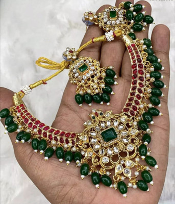 Sushi Brass Gold-plated Multicolor Jewellery Set(Pack of 3)