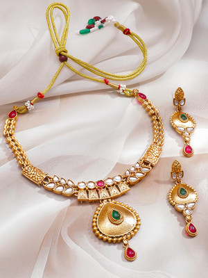 RUBANS Brass Gold-plated Gold Jewellery Set(Pack of 2)