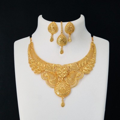 Seora Alloy Gold-plated Gold Jewellery Set(Pack of 4)