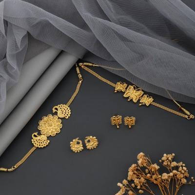 JD ART Alloy Gold-plated Gold Jewellery Set(Pack of 2)