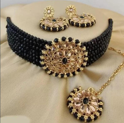 ashlyn creations Crystal Black Jewellery Set(Pack of 1)