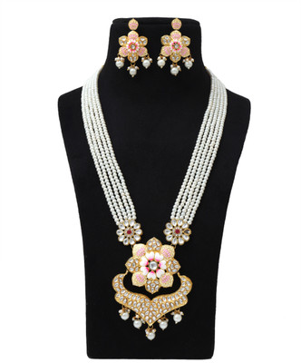 manidhara Brass Brass White Jewellery Set(Pack of 2)