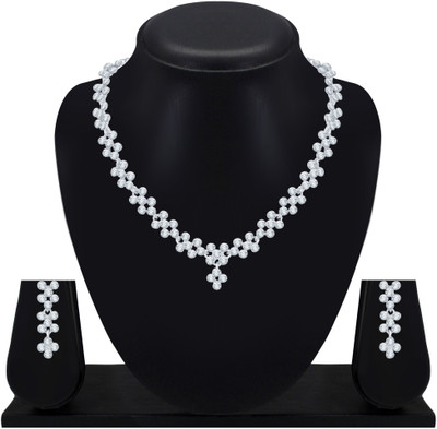 Atasi International Alloy Silver, White Jewellery Set(Pack of 1)