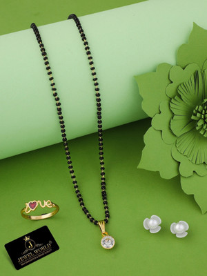 Jewel WORLD Brass, Alloy Gold-plated Black Jewellery Set(Pack of 1)