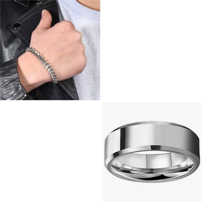 MAATRCHAAYA Stainless Steel Sterling Silver Silver Jewellery Set(Pack of 2)