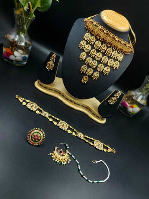 ROHIDAZ Brass Gold-plated Multicolor Jewellery Set(Pack of 4)
