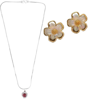 SRK Fashions Alloy Red, Gold Jewellery Set(Pack of 1)