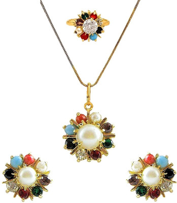 sunhari jewels Alloy Gold-plated Multicolor Jewellery Set(Pack of 1)