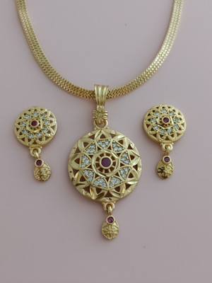Bhagavati creation Brass Gold-plated Gold Jewellery Set(Pack of 1)