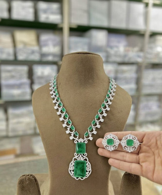Henuka Copper Silver Green, White Jewellery Set(Pack of 1)