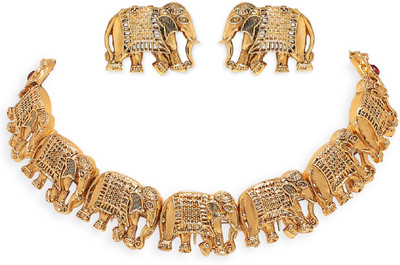 fabula Alloy Gold-plated Gold Jewellery Set(Pack of 3)