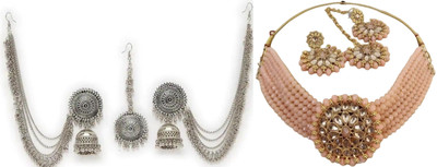 JMBW INTERNATIONAL Alloy Silver, Pink, Orange Jewellery Set(Pack of 2)