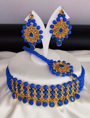 MAYRA TRADING Alloy Blue Jewellery Set(Pack of 3)