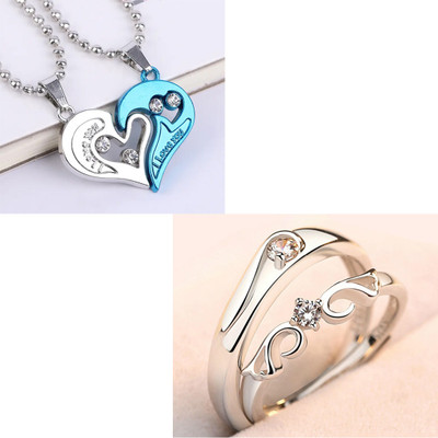 kazare Alloy Silver Blue, Silver Jewellery Set(Pack of 4)