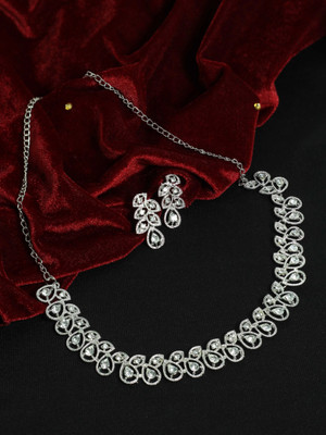 SAIYONI Brass Silver Silver Jewellery Set(Pack of 1)