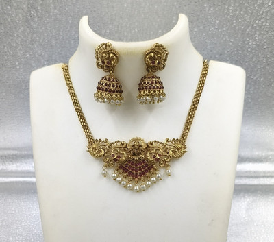Shilpa Creation Alloy Gold-plated Red Jewellery Set(Pack of 1)