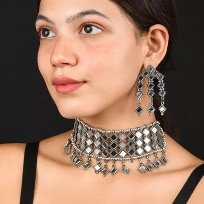 Velvet Jewelz Alloy Silver Jewellery Set(Pack of 1)