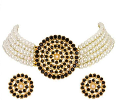 RAHUL TRADERS Alloy Gold-plated Black Jewellery Set(Pack of 1)