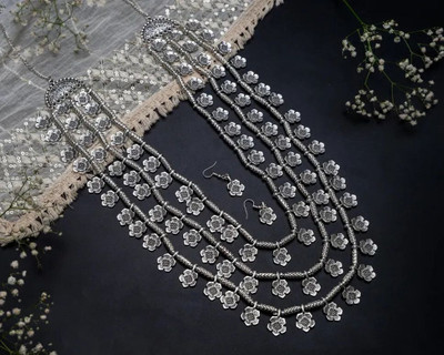 Anamya Collections Oxidised Silver Silver Jewellery Set(Pack of 1)