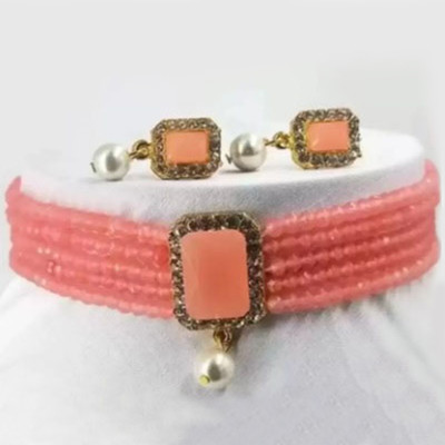 SHRISHTI FASHION Alloy Gold-plated Pink Jewellery Set(Pack of 1)