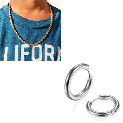 MAATRCHAAYA Stainless Steel Sterling Silver, Gold-plated Silver, Gold Jewellery Set(Pack of 2)