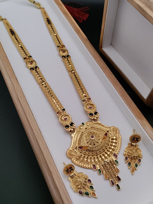 Chehar Fashion World Stone Gold-plated Gold Jewellery Set(Pack of 1)