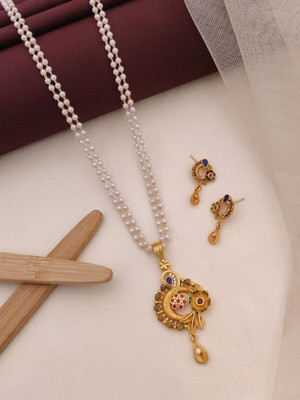 Shreeji imitation Brass Gold-plated Gold Jewellery Set(Pack of 1)