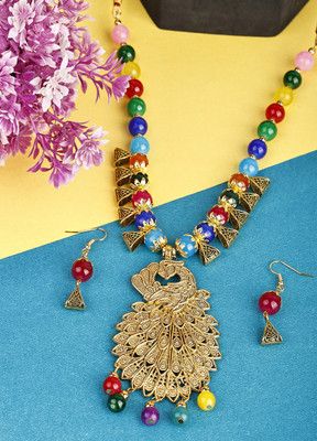 DEGHLAM Alloy Gold-plated Multicolor Jewellery Set(Pack of 3)