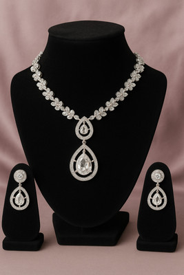 Arvisha Dynamic Mother of Pearl Silver Jewellery Set(Pack of 1)