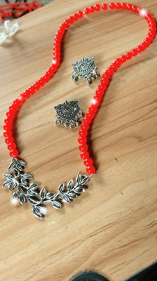 MS Creation Alloy Brass Red Jewellery Set(Pack of 1)