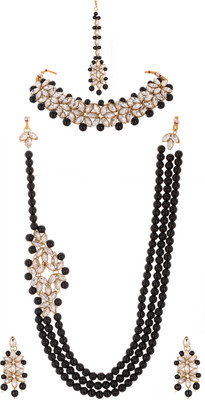 house of common Alloy Gold-plated Black, Silver Jewellery Set(Pack of 1)