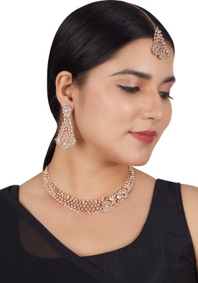 R A Enterprises Alloy Copper Rose Gold Jewellery Set(Pack of 1)