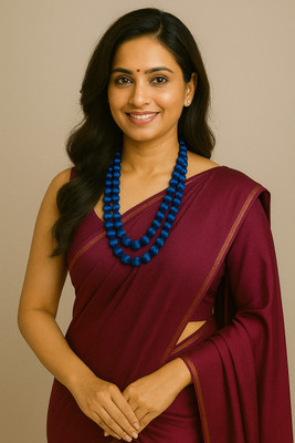 Zk handicraft and garments Fabric Blue Jewellery Set(Pack of 1)