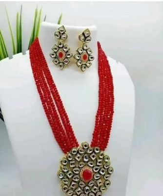 SHYAM Alloy Gold-plated Red Jewellery Set(Pack of 1)