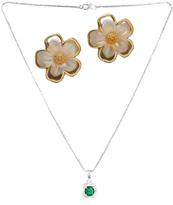 SKG Fashions Stone Green, Gold Jewellery Set(Pack of 1)