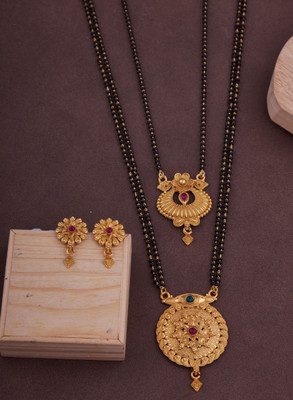 house of common Brass Gold-plated Gold Jewellery Set(Pack of 2)